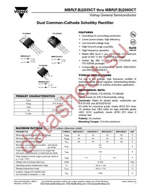 MBR2045CTHE3/45 datasheet  